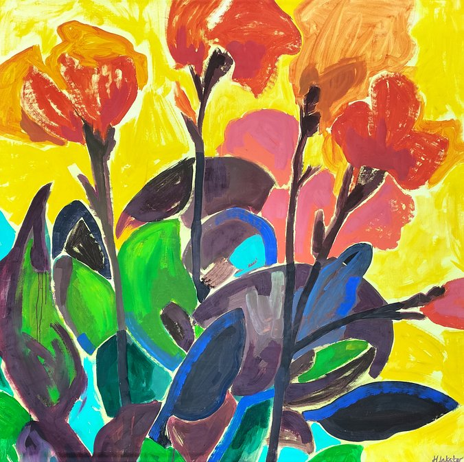Flowers with Yellow 2021, 148.5x150cm